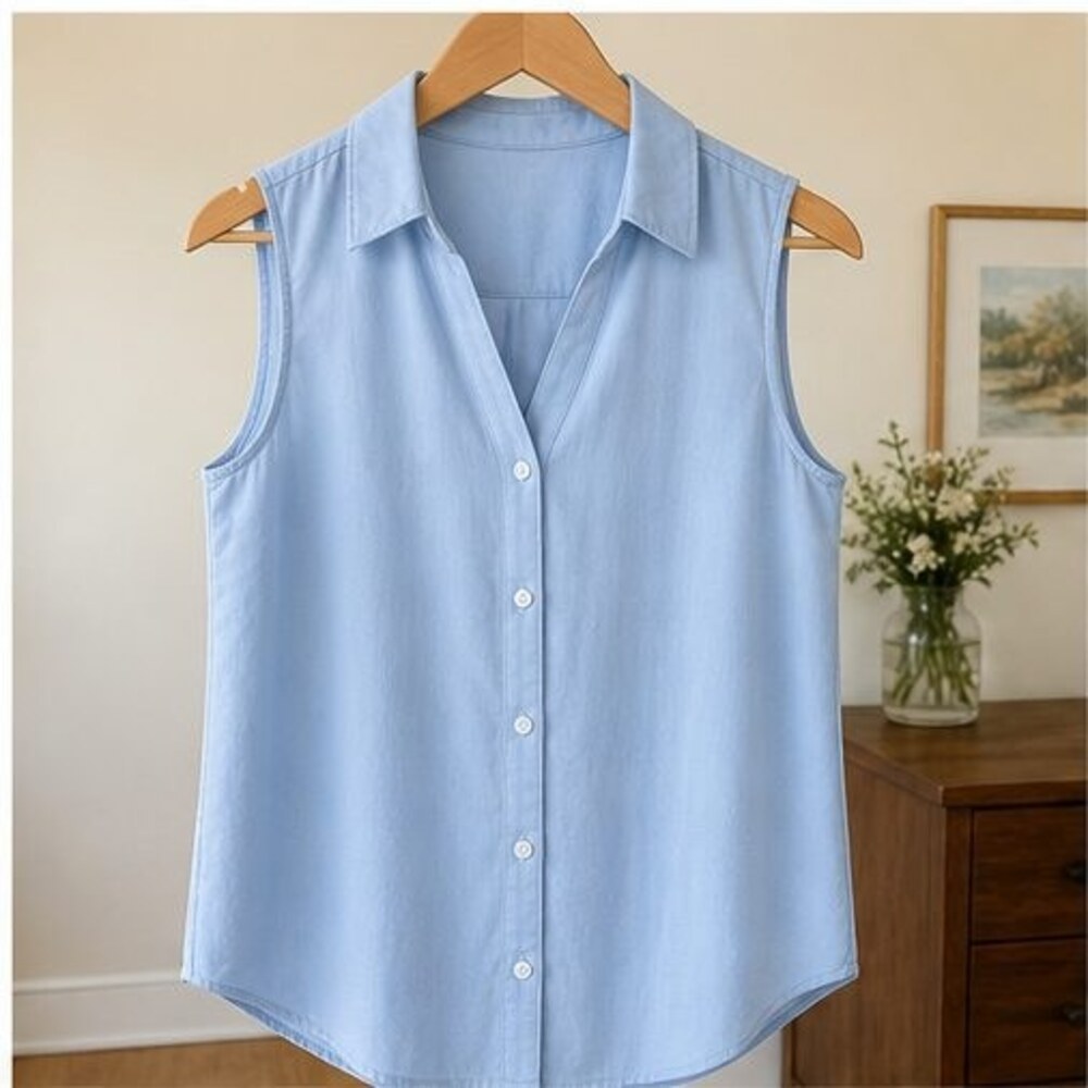 Blue Smocked Top